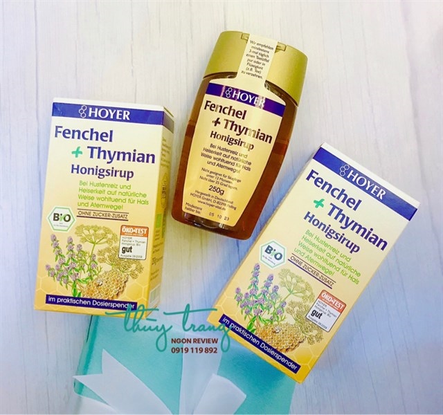 SIRO MẬT ONG TRỊ HO HOYER FENCHEL + THYMIAN HONIGSIRUP 250G
