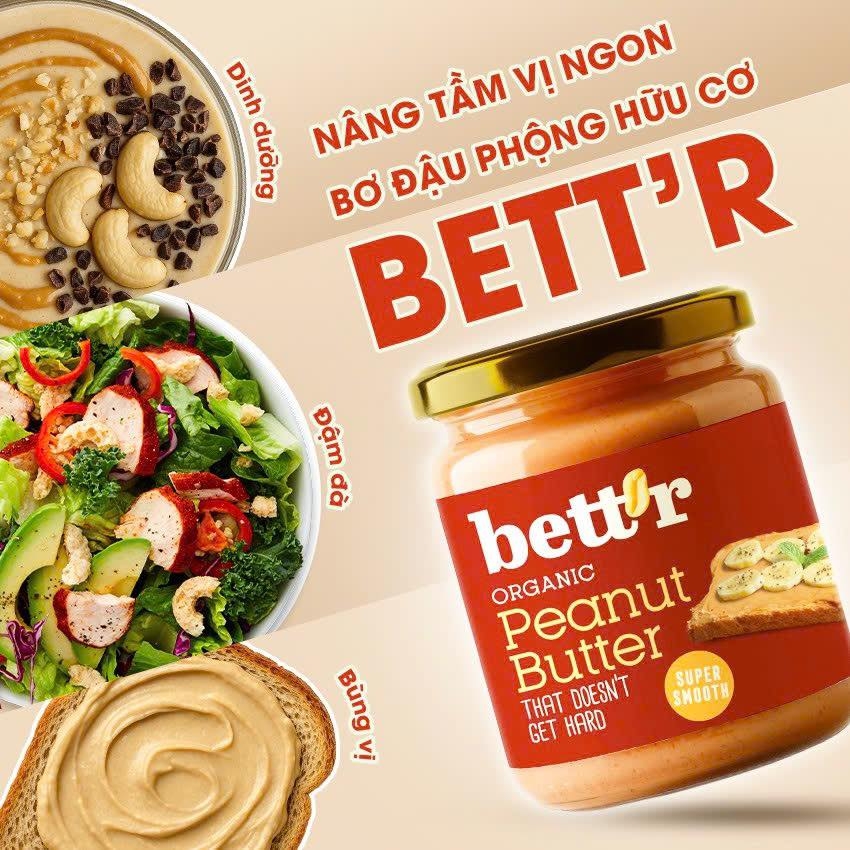 Bơ Đậu Phộng hữu cơ Bettr 250gr