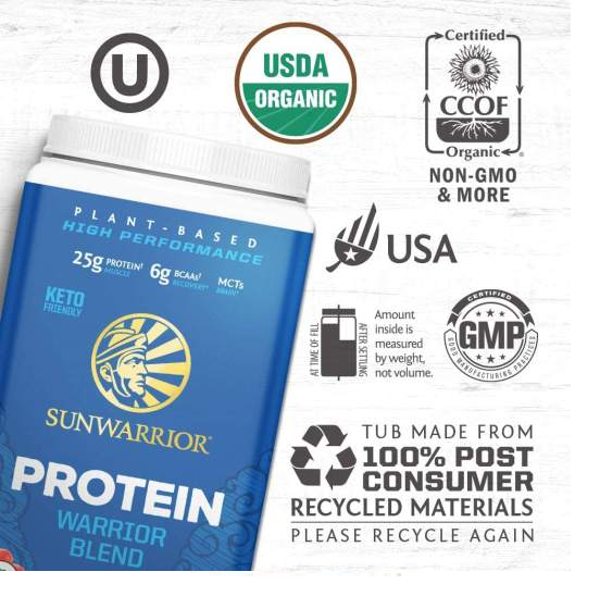 Bột Protein thực vật hữu cơ Warrior Blend Sunwarrior vị mocha 750gr(hộp)