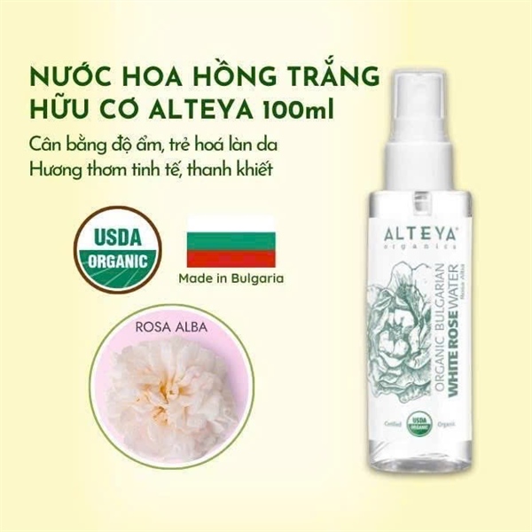 Nước hoa Hồng trắng hữu Alteya 100ml