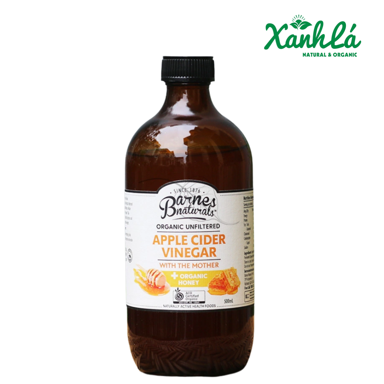 Giấm Táo Mật Ong Hữu Cơ 500ml ( Barnes Natural)