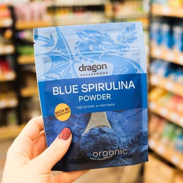 Bột tảo Blue Spirulina hữu cơ Dragon Superfoods 75g