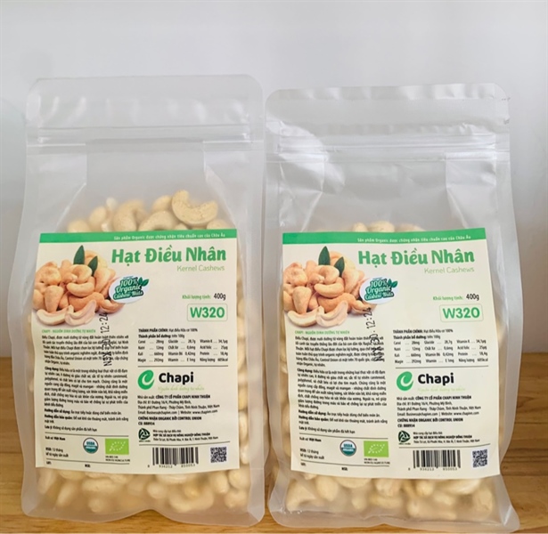 Hạt Điều Hữu cơ nguyên 400gr ( Túi )