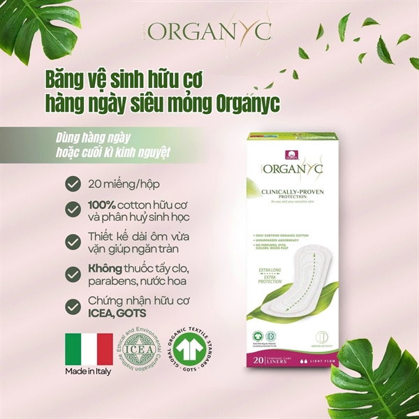 Băng Vệ Sinh hữu cơ hằng ngày siêu mỏng Organic