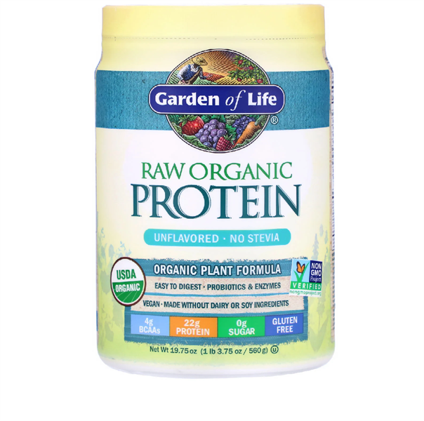 Protein hữu cơ Garden of life Raw không vị 560gr (hộp)