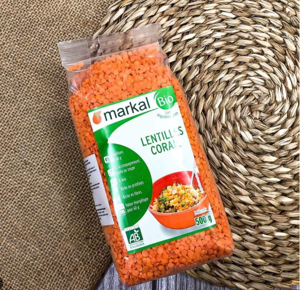Hạt Đậu Lăng đỏ san hô hữu cơ Markal 500gr