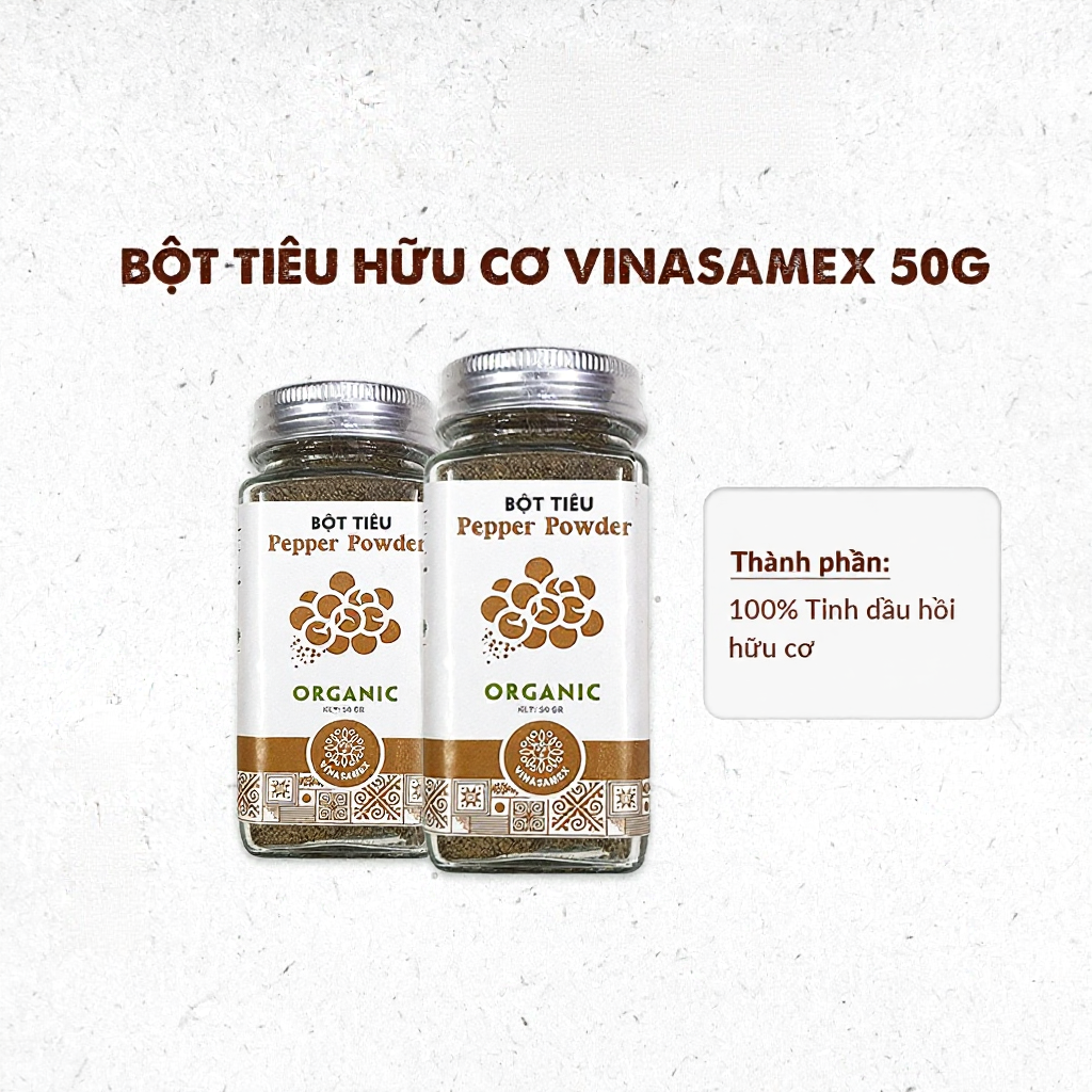 Bột tiêu hữu cơ VINASAMEX 50gr