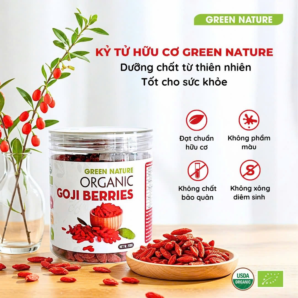 Kỉ Tử Hữu Cơ Green Nature 200gr ( Hộp)