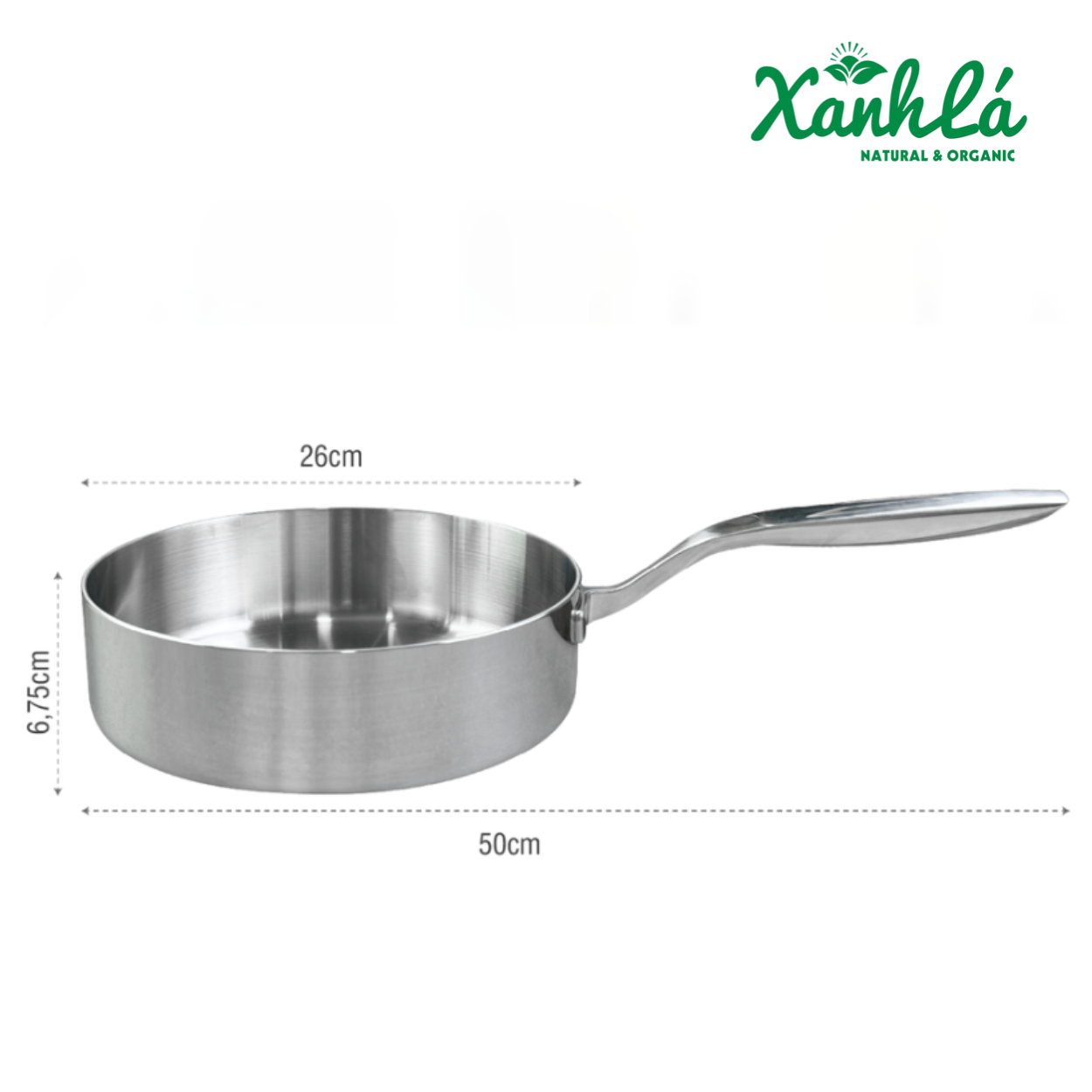 CHẢO INOX 316 NGUYÊN KHỐI 5 lớp size 26
