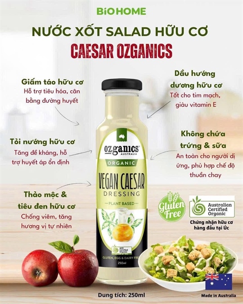 Nước xốt salad hữu cơ Caesar Ozganics 250ml ( Chai)