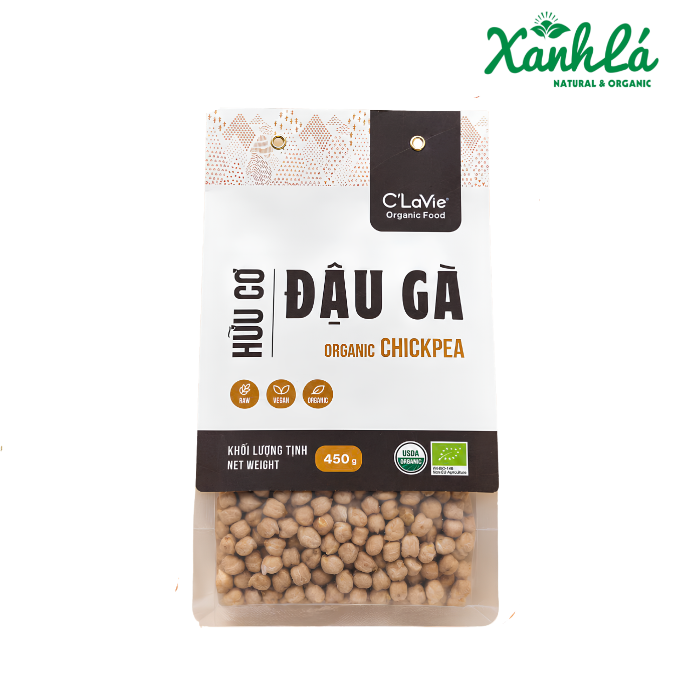 Đậu Gà Hữu Cơ Clavie 450gr ( Túi)