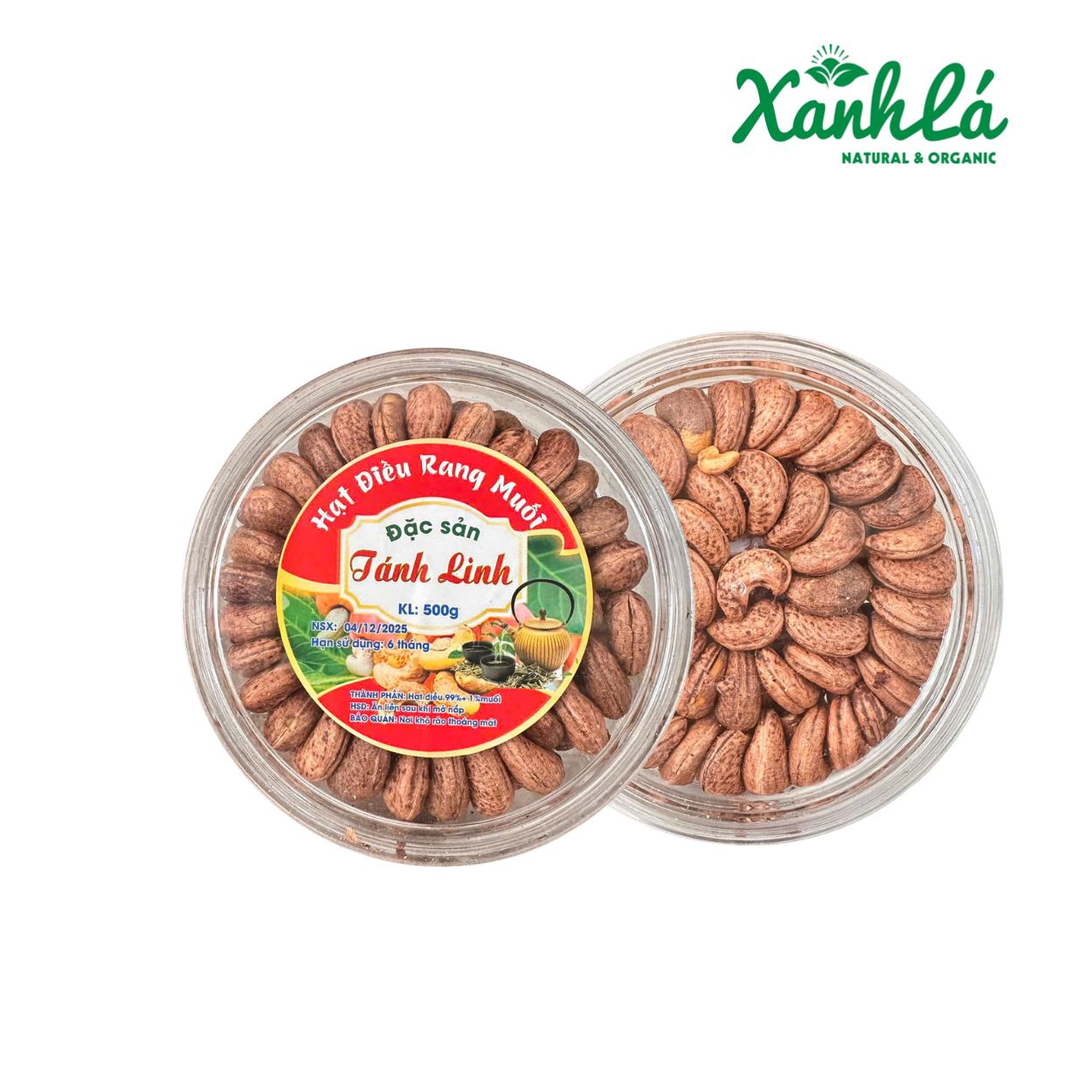 Điều Rang Muối Tánh Linh 500gr (Hộp Tròn)
