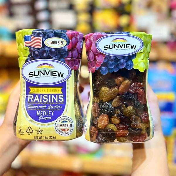 Nho khô Raisins Sunview Mỹ 425gr ( Hộp)