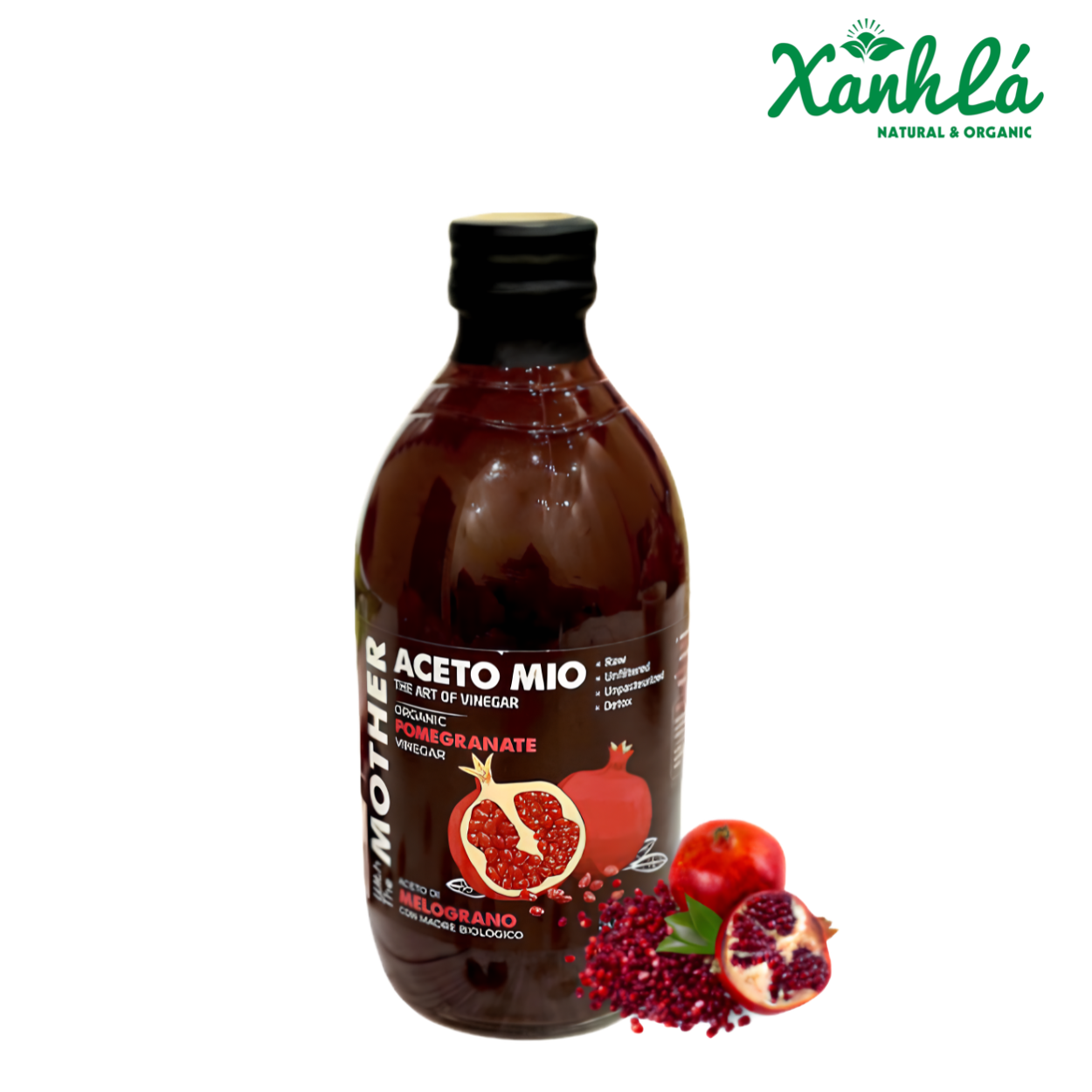 Giấm Lựu hữu cơ có giấm cái Aceto Mio 500ml ( Chai )