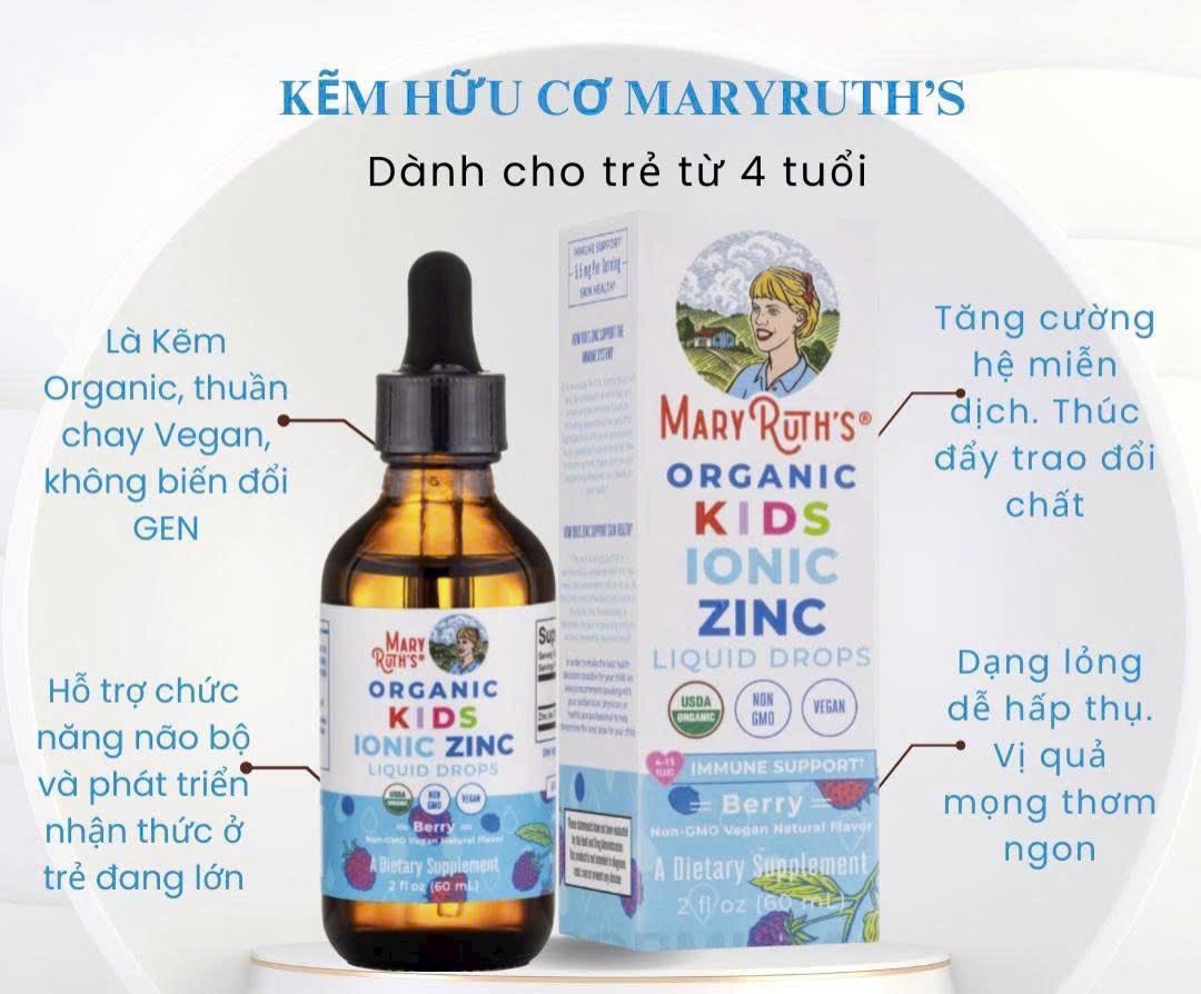 Kẽm hữu cơ Mary Ruth từ 4 tuổi