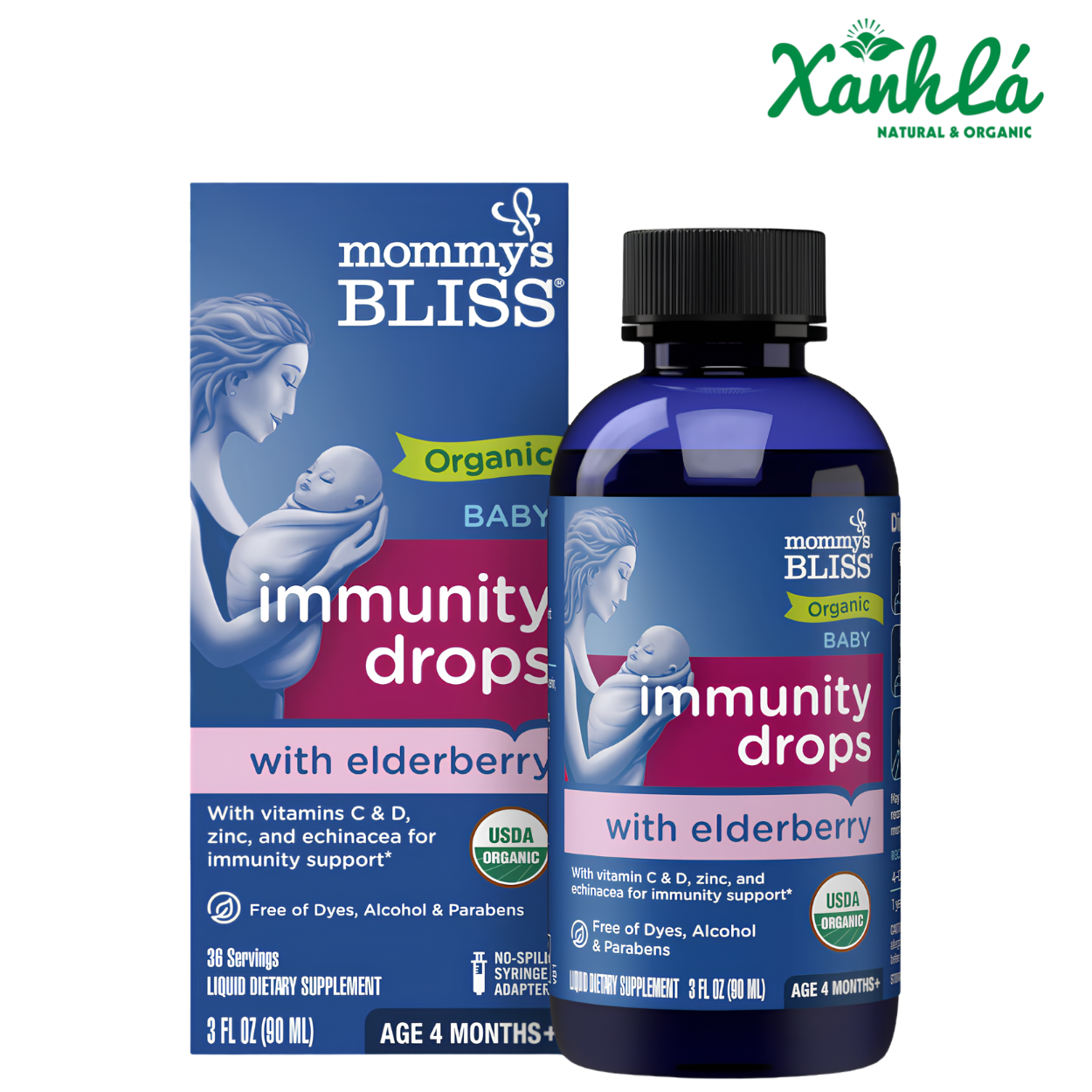Siro Mommy s Bliss Organic immunity tăng cường sức đề kháng cho bé từ 4 tháng tháng tuổi trở lên