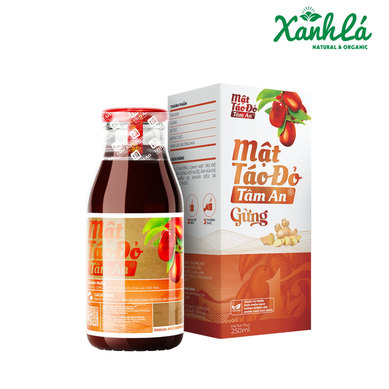 Mật Táo Đỏ Gừng Tâm An 250ml ( Lọ )