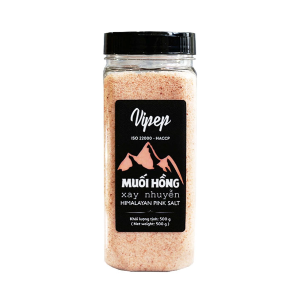 Muối hồng Vipep xay nhuyễn 500 gr (Lọ)