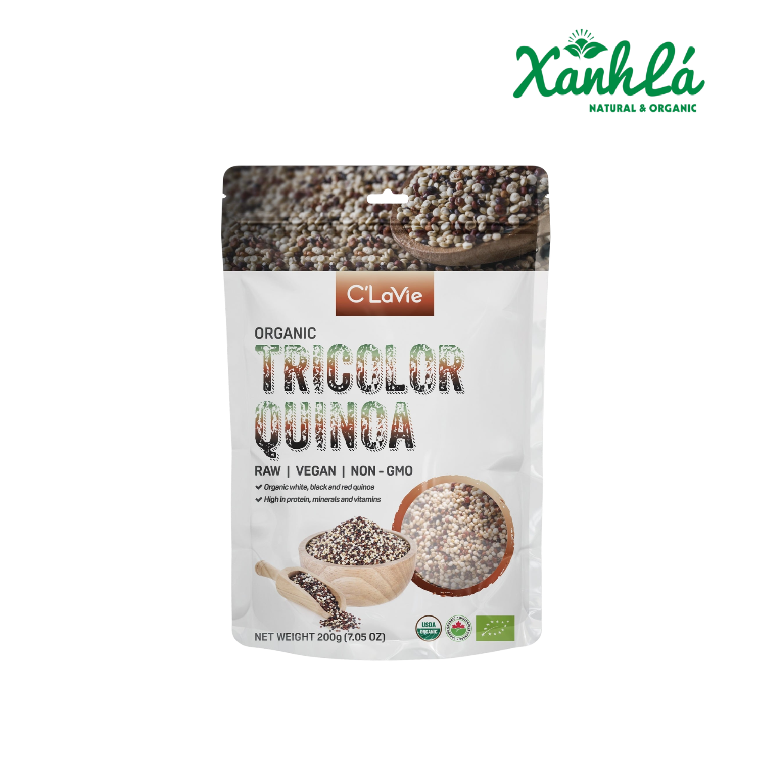Hạt Diêm Mạch Quinoa 3 Màu Hữu Cơ Clavie 200gr ( Gói)