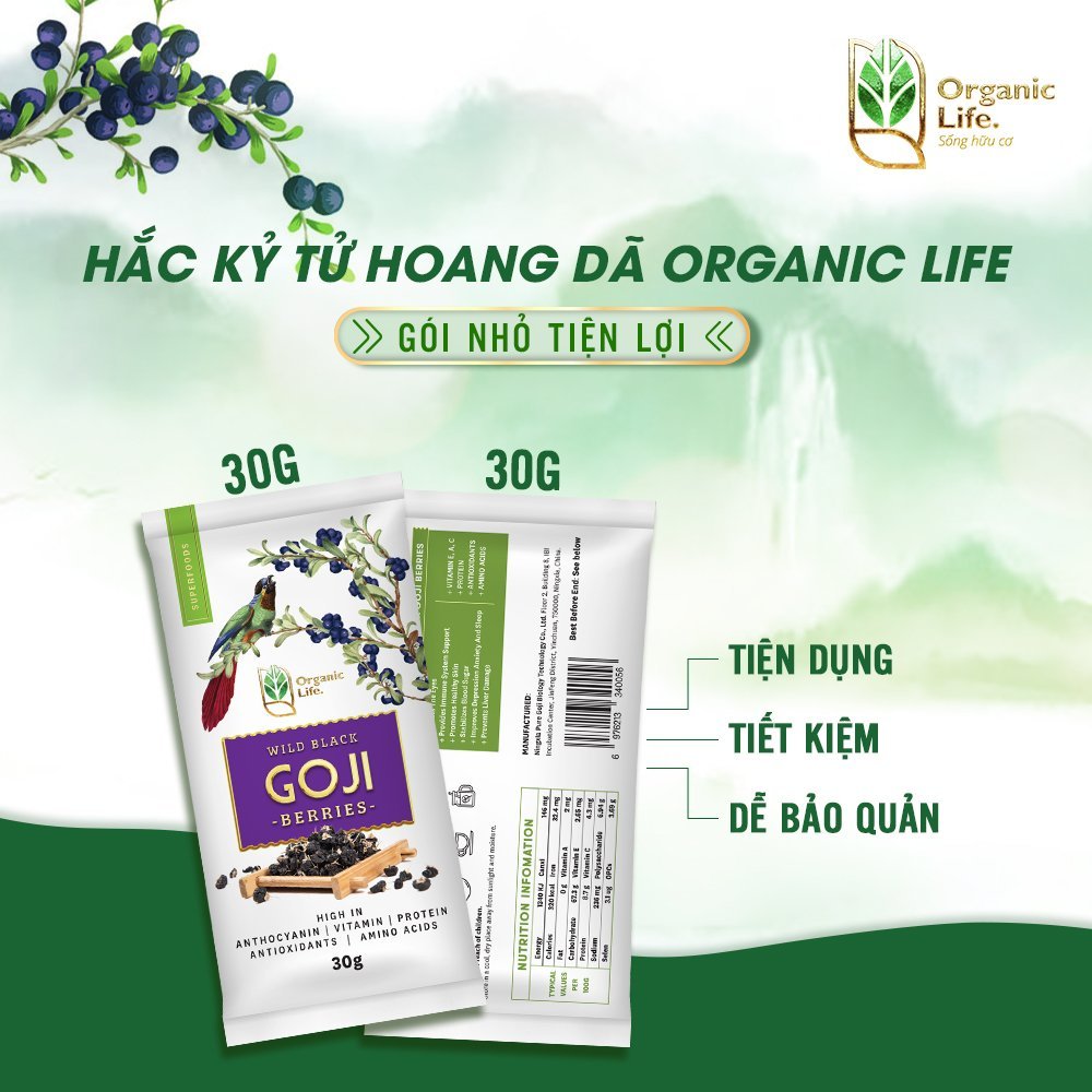 Hắc kỉ tử hoang dã Organic Life 90gr ( Gói )