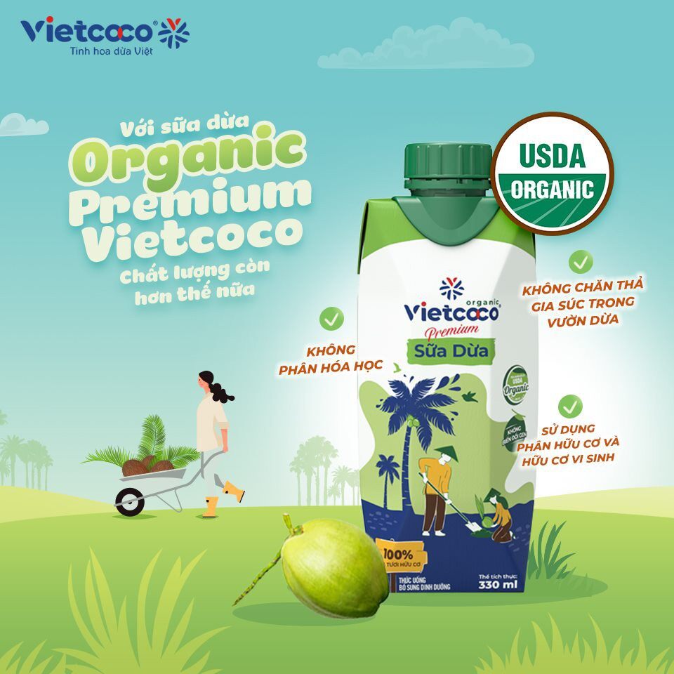 Sữa Dừa Hữu cơ 330ml ( Theo thùng 24 hộp)