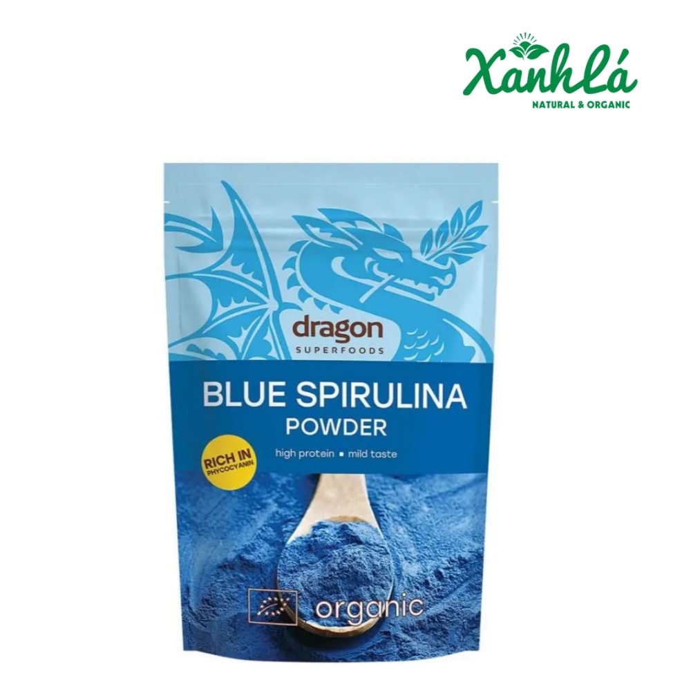 Bột tảo Blue Spirulina hữu cơ Dragon Superfoods 75g