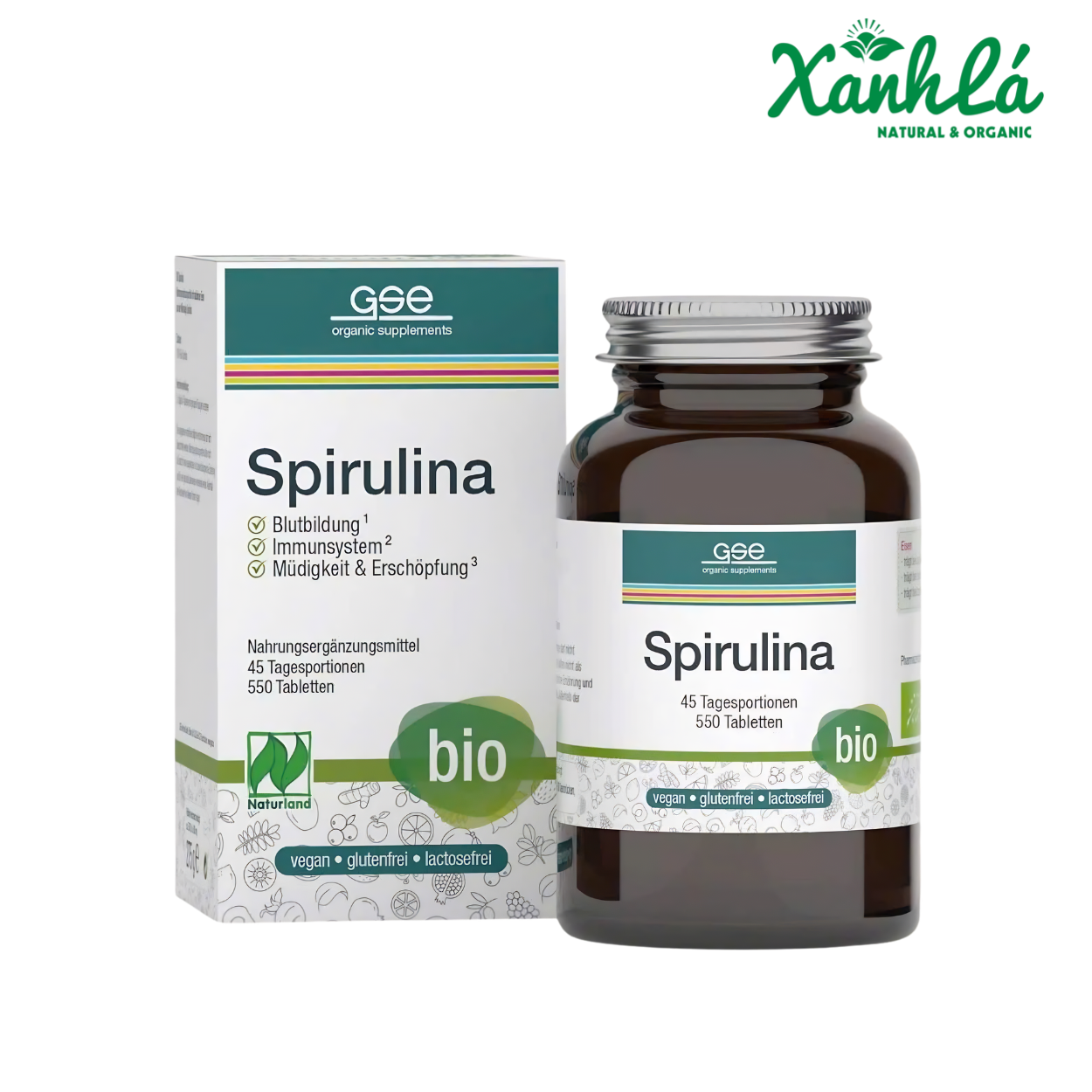 Tảo Xoắn spirulina hữu cơ Gse hộp 250v
