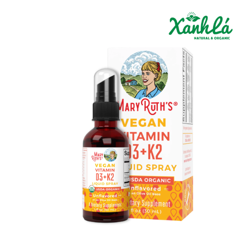 Vitamin D3 K2 hữu cơ MaryRuth 30ml (hộp) = 240 xịt