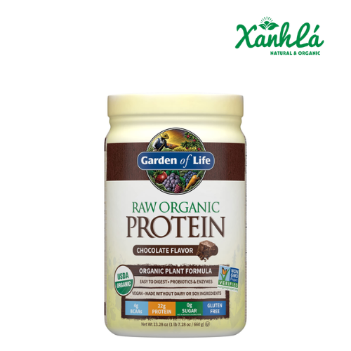 Protein Raw Garden of life vị Socola 660gr