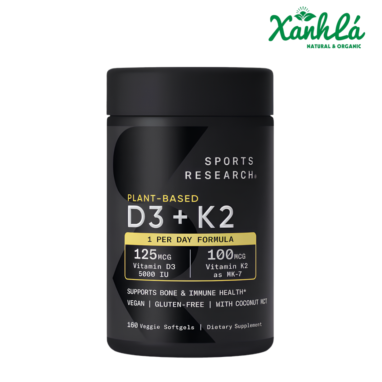 Viên bổ sung Vitamin D3K2 Sports Research D3 K2 160 viên