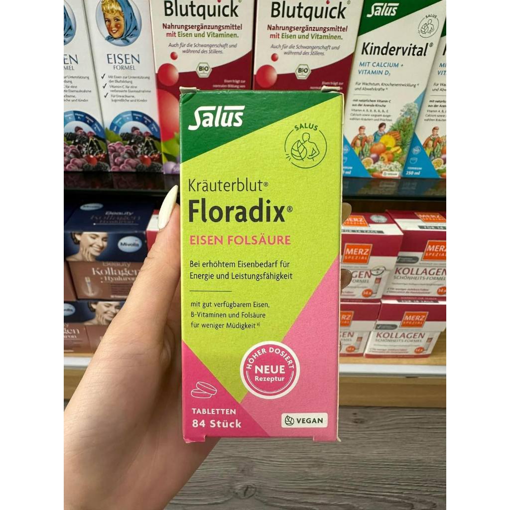 Viên nang bổ sung Sắt acid folic và Vitamin B Salus Floradix 84 viên