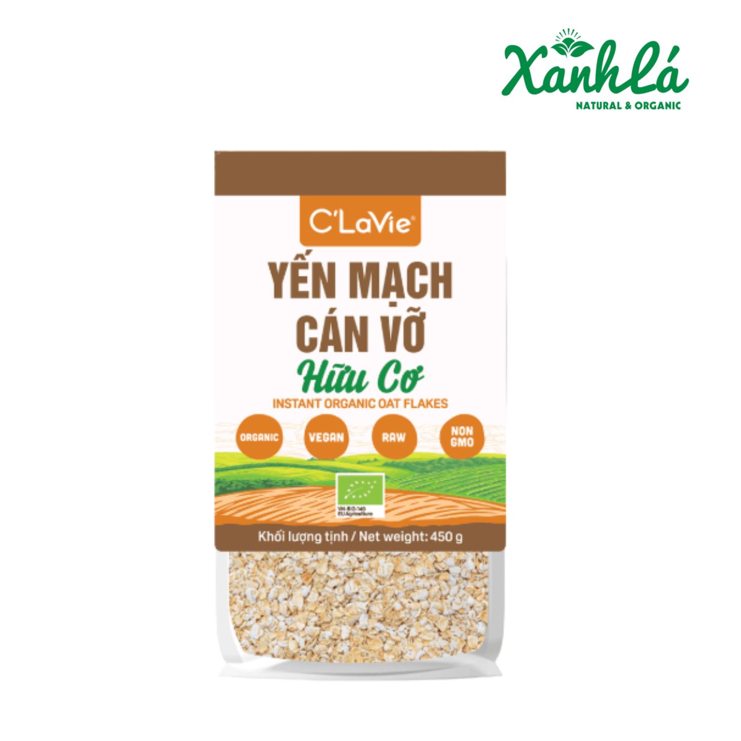 Yến Mạch cán vỡ hữu cơ C Lavie 450gr ( Túi)