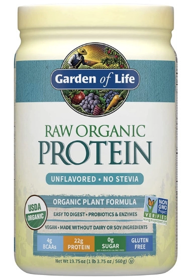 Protein hữu cơ Garden of life Raw không vị 560gr (hộp)