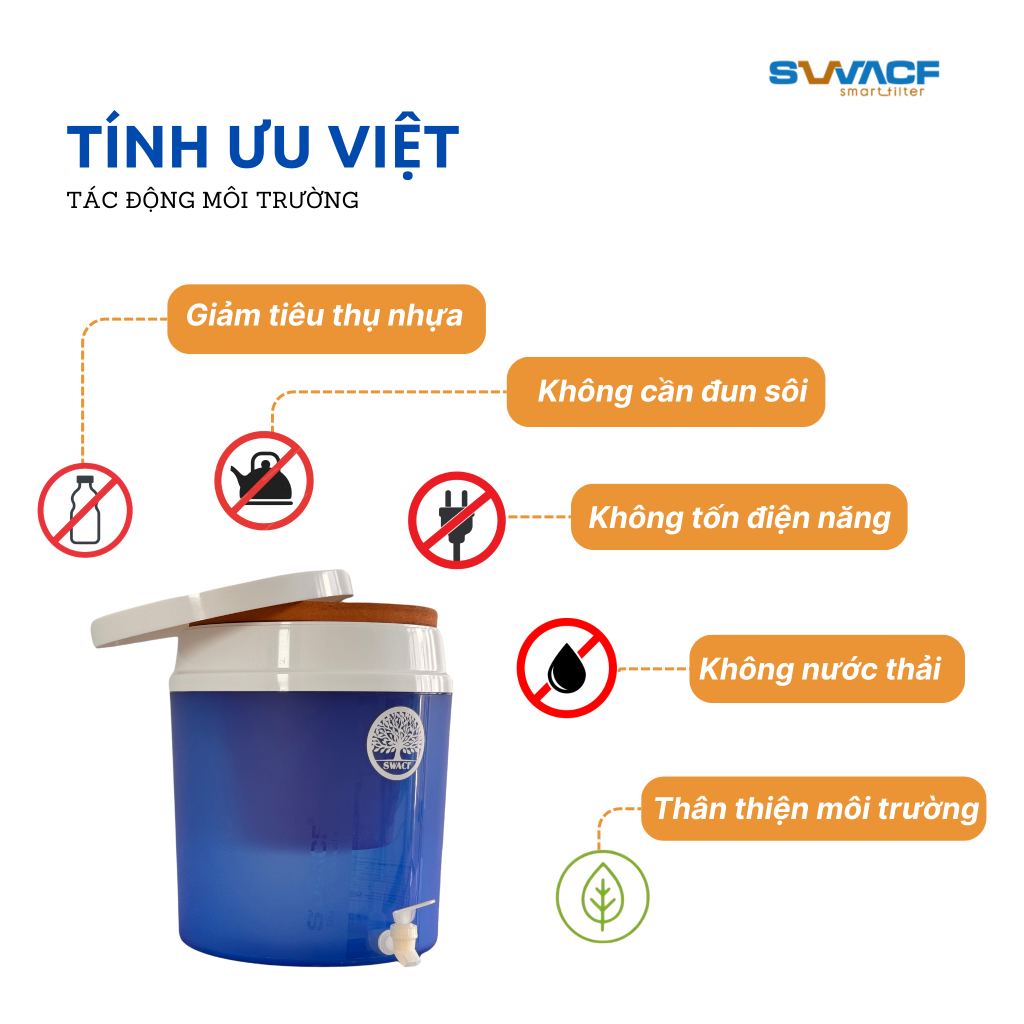 Bình lọc nước SWACF 16 L - Nano bạc Việt Heathy ( MIỄN SHIP)