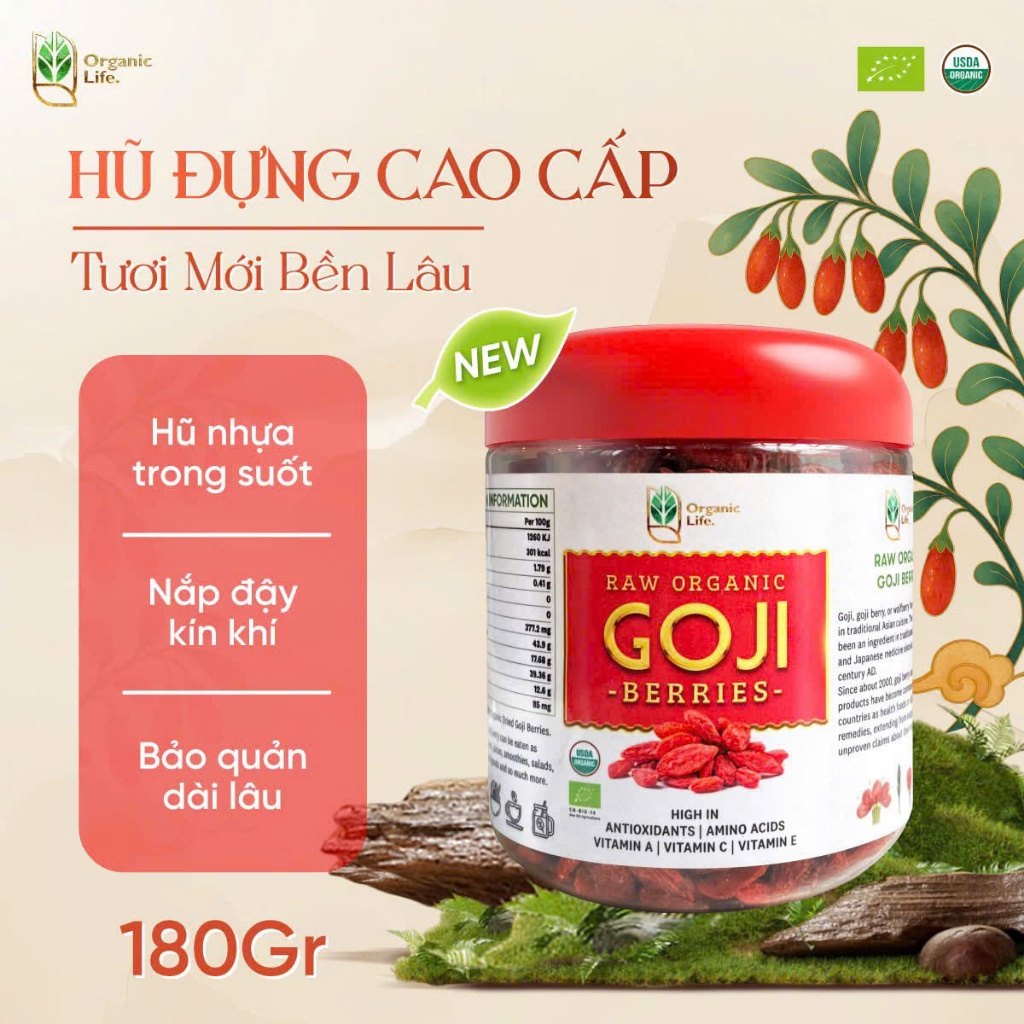 Kỉ tử hữu cơ Organic Life 180gr ( Hũ)