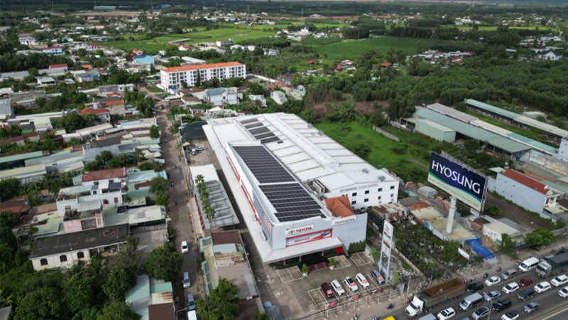 Lắp Điện Mặt Trời Cho Doanh Nghiệp Hệ 211KWP tại Toyota Long Thành
