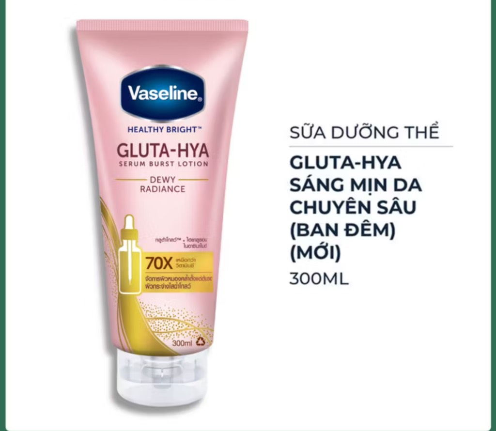 DƯỠNG THỂ VASELINE GLUTA-HYA SERUM BURST LOTION DEWY RADIANCE ( HỒNG )