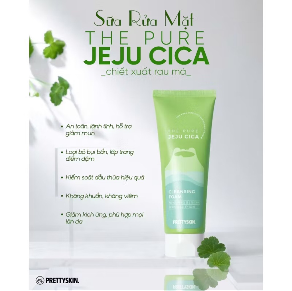 SỮA RỬA MẶT PRETTYSKIN RAU MÁ