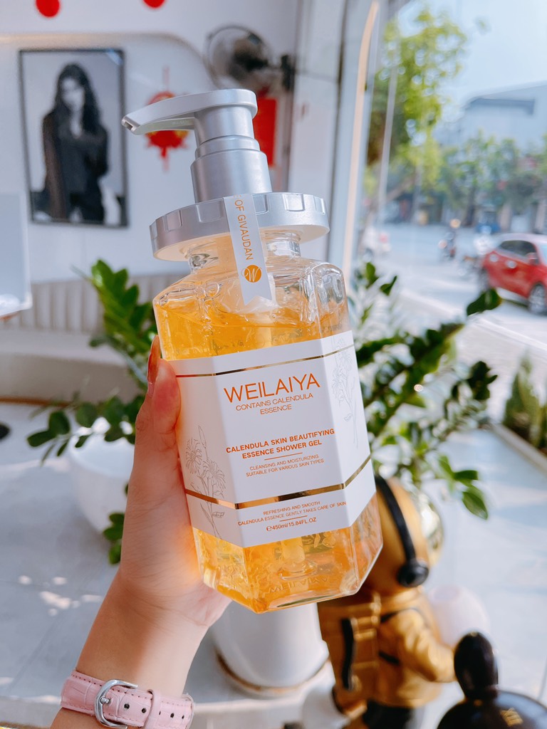 Sữa tắm tinh chất hoa cúc Weilaiya 450ml (WEILAIYA CALENDULA SKIN BEAUTIFYING ESSENCE SHOWER GEL)
