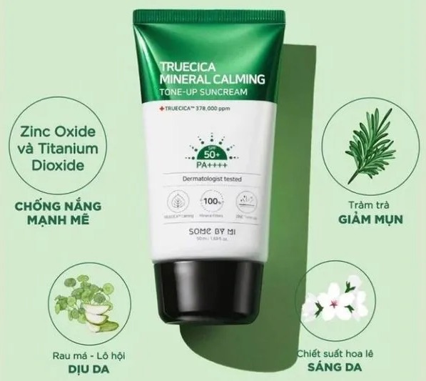 Some By Mi Kem chống nắng Truecica Mineral Calming Tone-up Suncream 50ml