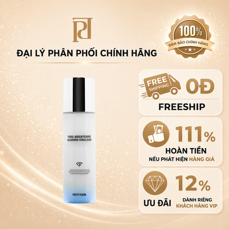 Nước hoa hồng dưỡng trắng diamond (PRETTYSKIN PURE BRIGHTENING DIAMOND TONER), dung tích 150ml .hiệu PRETTYSKIN