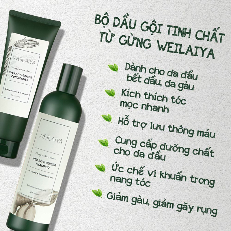 Dầu gội gừng Weilaiya 400ml (WEILAIYA GINGER SHAMPOO)