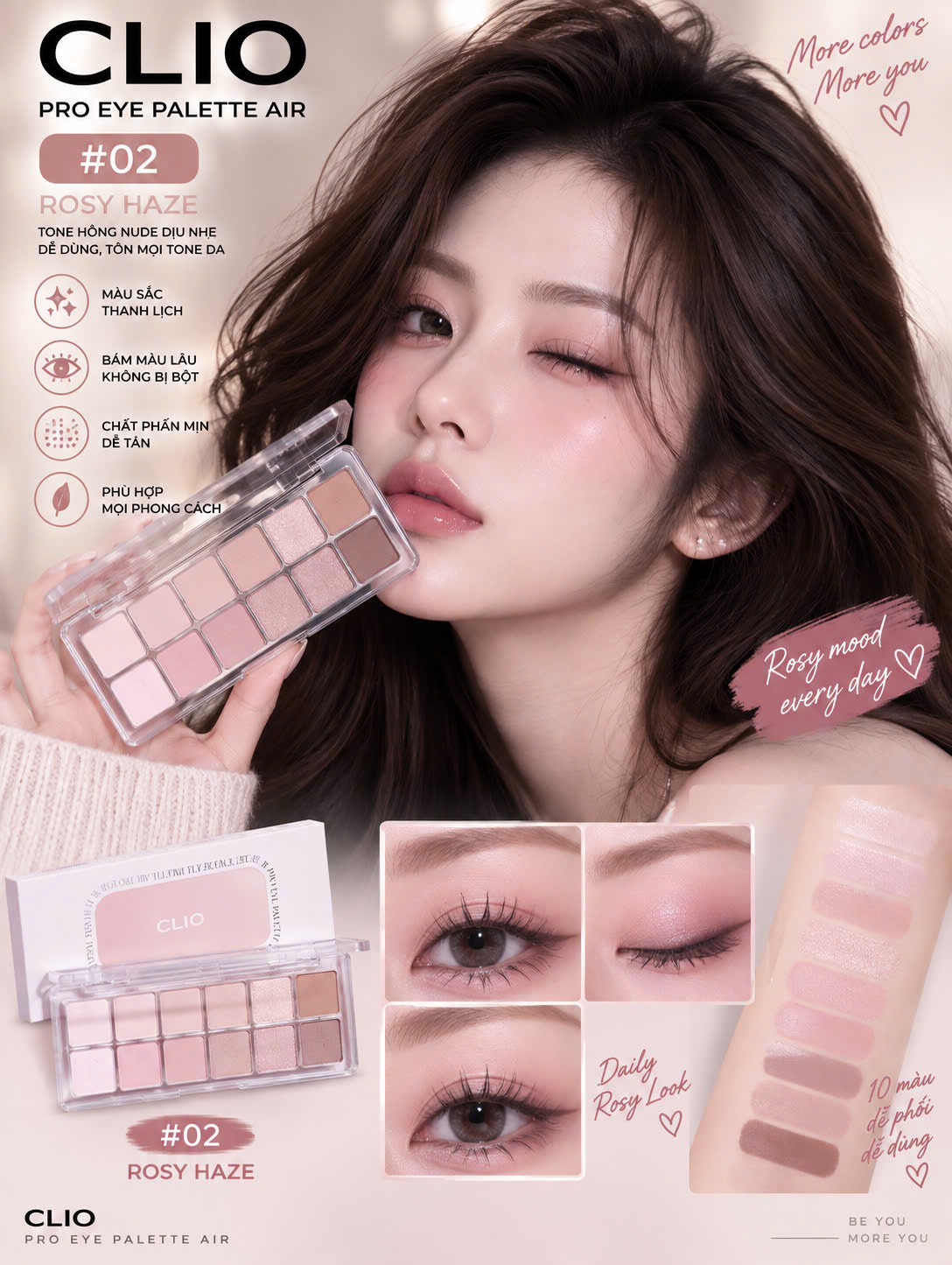 Bảng phấn trang điểm dành cho vùng da quanh mắt CLIO PRO EYE PALETTE AIR