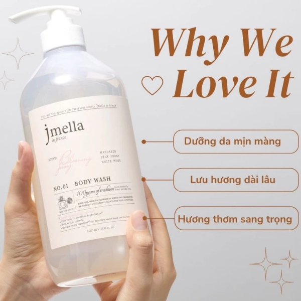 Sữa tắm hương hoa mẫu đơn sang trọng 500ml (JMELLA IN FRANCE BLOOMING PEONY BODY WASH 500)