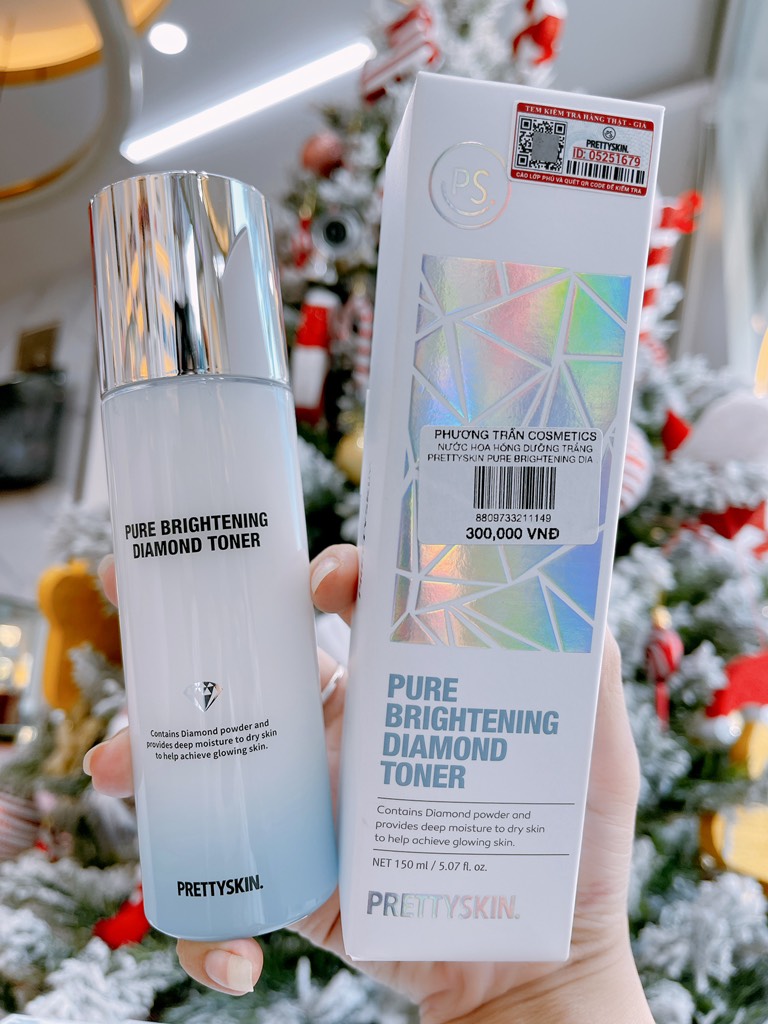 Nước hoa hồng dưỡng trắng diamond (PRETTYSKIN PURE BRIGHTENING DIAMOND TONER), dung tích 150ml .hiệu PRETTYSKIN