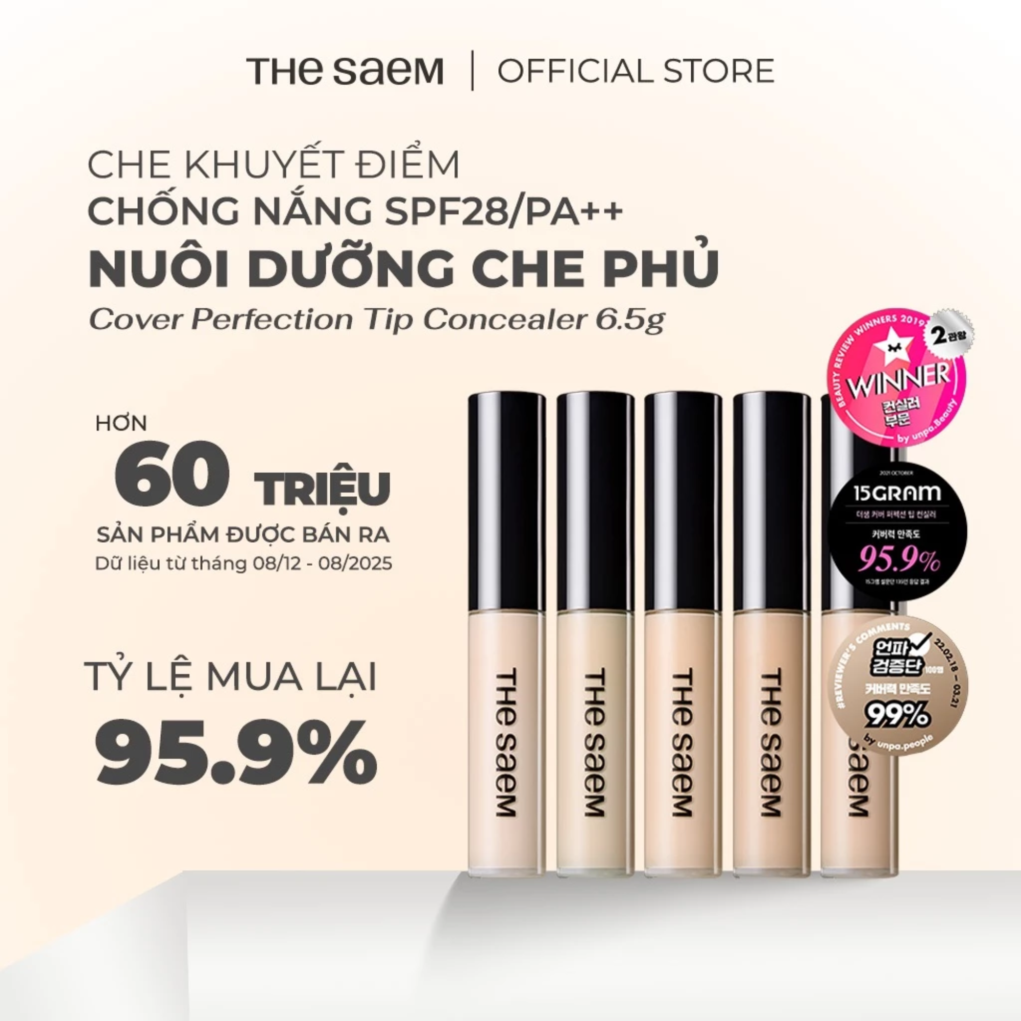 Kem che khuyết điểm The Saem Cover Perfection Tip Concealer