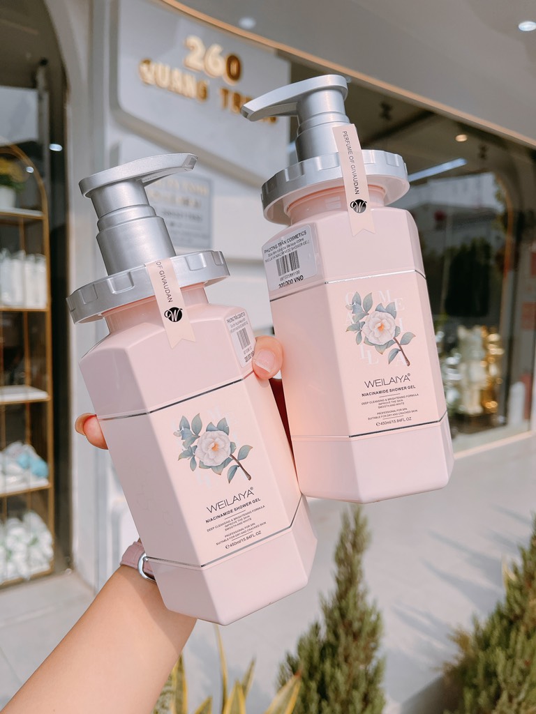 Sữa tắm trắng da Weilaiya 450ml (WEILAIYA NIACINAMIDE SHOWER GEL)