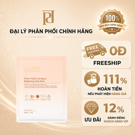 MẶT NẠ DƯỠNG TRẮNG - PHỤC HỒI DA LOMERE CHIẾT XUẤT TỪ NẤM CỤC