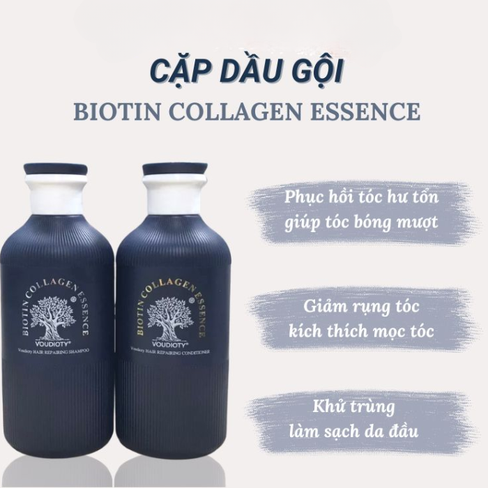 CẶP DẦU GỘI XẢ BIOTIN & COLLAGEN ESSENCE VOUDIOTY XANH