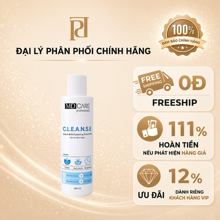 SỮA TẮM GIẢM MỤN VÀ TẨY TẾ BÀO CHẾT C.L.E.A.N.S.E ( MD CARE )